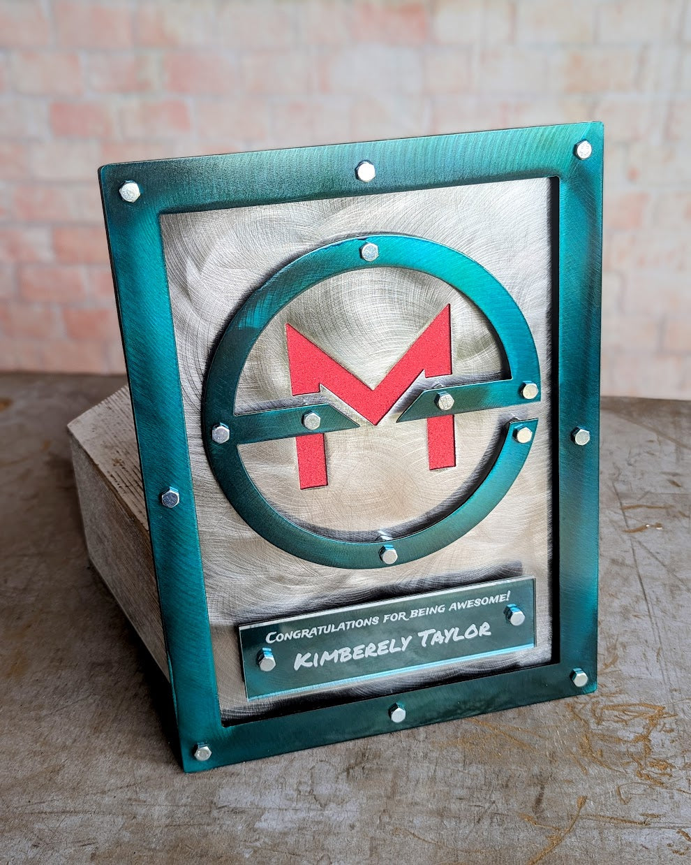 Logo Award in Steel, wall mounted