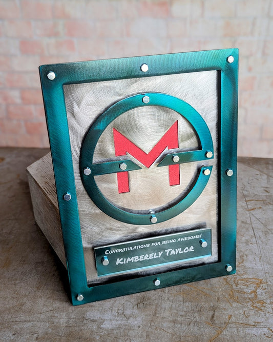 Logo Award in Steel, wall mounted