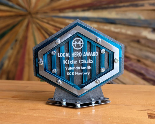 "Hexigonical" Metal Trophy