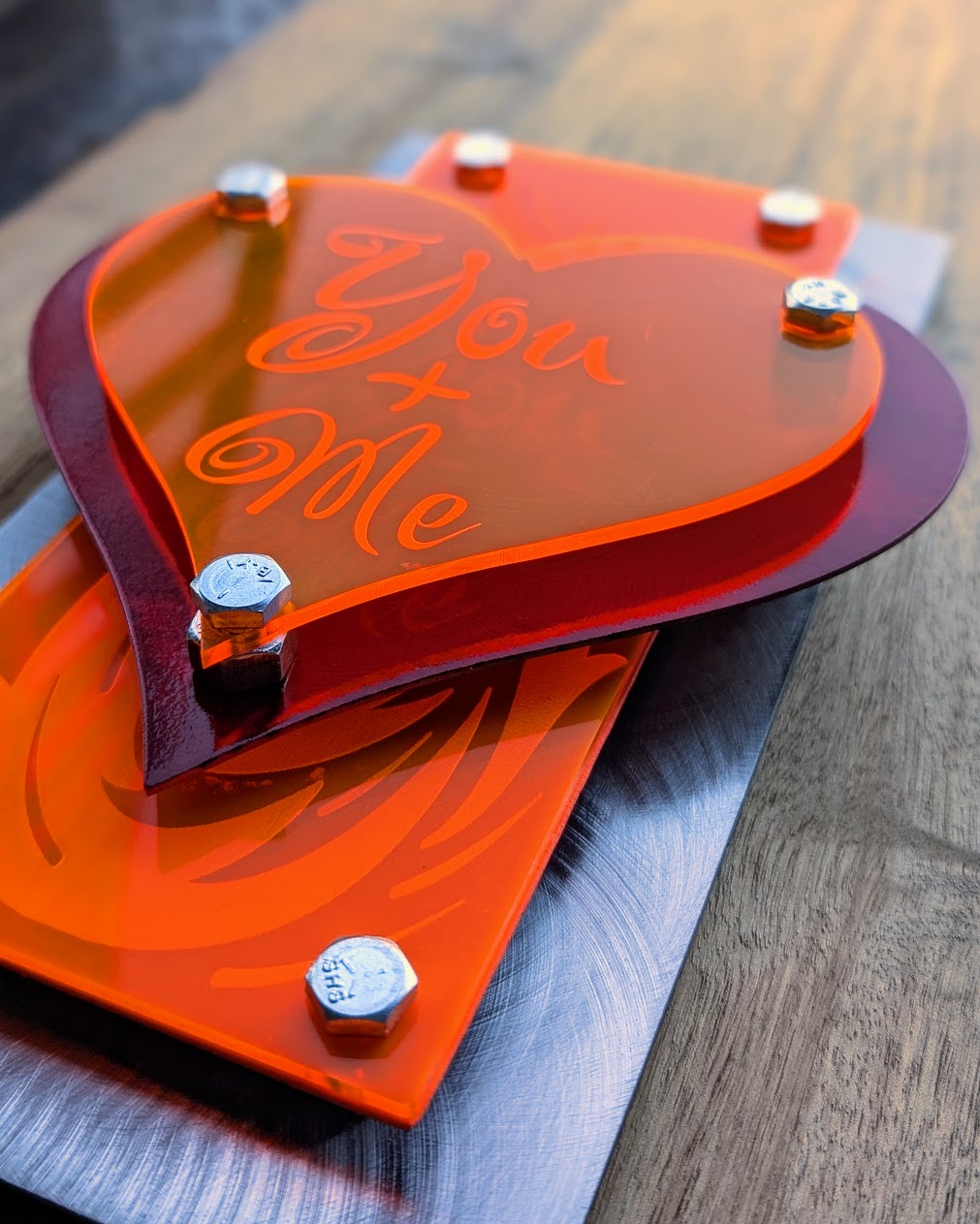 Steel Heart-Burning Industrial Wall Art