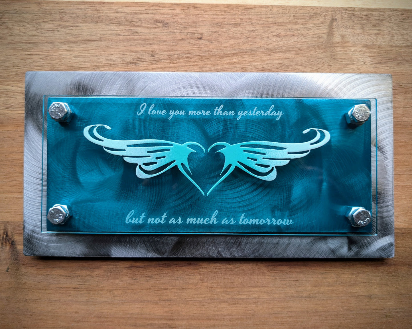 Steel Winged Heart Valentine Wall Art