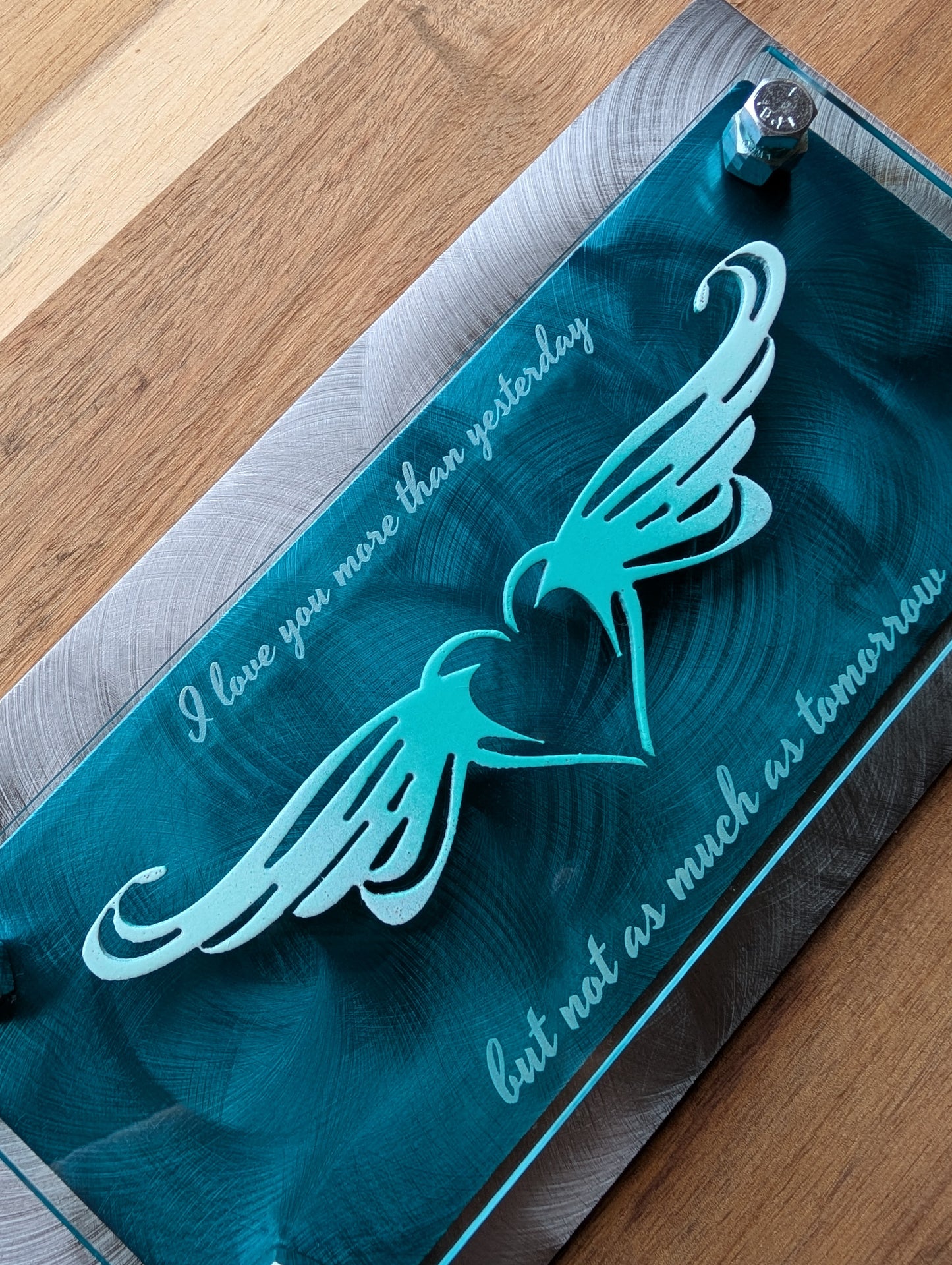 Steel Winged Heart Valentine Wall Art
