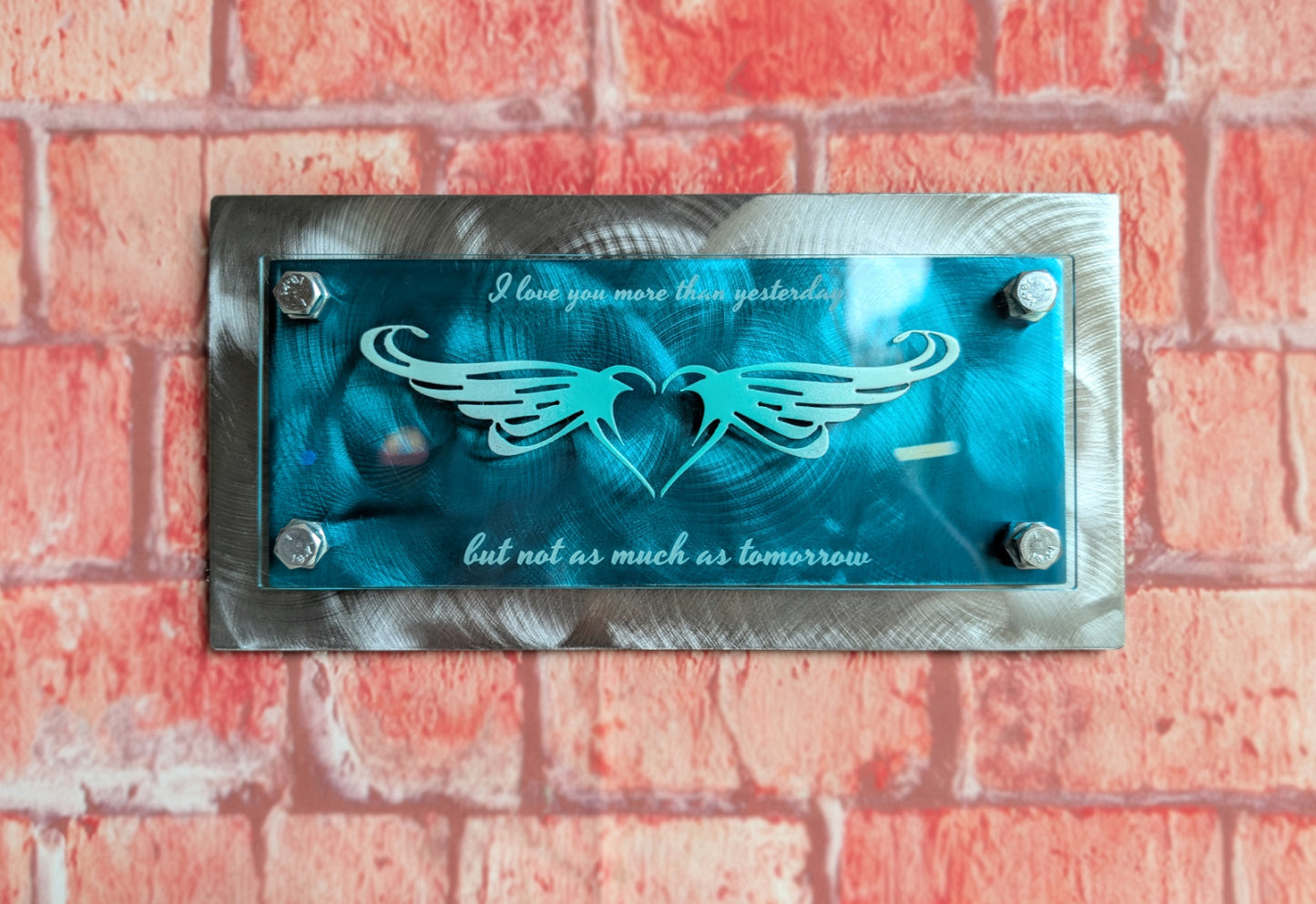 Steel Winged Heart Valentine Wall Art